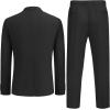COOFANDY Men’s 2 Piece Linen Suits Set Regular Fit Casual Lightweight Blazer Jacket and Pants(Black)