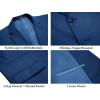 COOFANDY Men’s 2 Piece Linen Suits Set Regular Fit Casual Lightweight Blazer Jacket and Pants(Deep Blue)