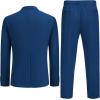 COOFANDY Men’s 2 Piece Linen Suits Set Regular Fit Casual Lightweight Blazer Jacket and Pants(Deep Blue)