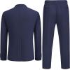 COOFANDY Men’s 2 Piece Linen Suits Set Regular Fit Casual Lightweight Blazer Jacket and Pants(Navy Blue)