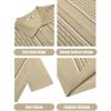 COOFANDY Men’s 2 Piece Outfit Vintage Short Sleeve Button Down Knit Polo Shirts Casual Beach Shorts Sets(01-light Khaki)