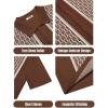 COOFANDY Men’s 2 Piece Outfit Vintage Short Sleeve Button Down Knit Polo Shirts Casual Beach Shorts Sets(Brown)