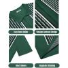 COOFANDY Men’s 2 Piece Outfit Vintage Short Sleeve Button Down Knit Polo Shirts Casual Beach Shorts Sets(Dark Green)