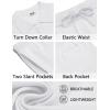 COOFANDY Men’s 2 Piece Outfit Vintage Short Sleeve Button Down Knit Polo Shirts Casual Beach Shorts Sets(White)
