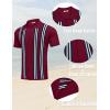 COOFANDY Men’s 2 Piece Outfit Vintage Short Sleeve Button Down Knit Polo Shirts Casual Beach Shorts Sets(Wine Red)