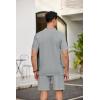 COOFANDY Men’s 2 Piece Outfits Sets Casual Short Sleeve Button Down Knit Shirt and Shorts Sets Summer Beach Outfits(Light Grey)