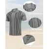 COOFANDY Men’s 2 Piece Outfits Summer Short Sets Vintage Knit Button Down Shirt Short Sleeve Polo Casual Beach Suits(Grey)