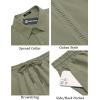 COOFANDY Men’s 2 Piece Short Set Cuban Guayabera Shirts Short Sleeve Casual Beach Outfits Set(Army Green)