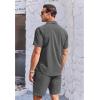 COOFANDY Men’s 2 Piece Short Set Cuban Guayabera Shirts Short Sleeve Casual Beach Outfits Set(Dark Gray)
