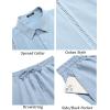 COOFANDY Men’s 2 Piece Short Set Cuban Guayabera Shirts Short Sleeve Casual Beach Outfits Set(Light Blue)