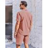COOFANDY Men’s 2 Piece Short Set Cuban Guayabera Shirts Short Sleeve Casual Beach Outfits Set(Pink)