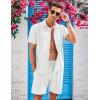 COOFANDY Men’s 2 Piece Short Set Cuban Guayabera Shirts Short Sleeve Casual Beach Outfits Set(White)