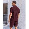 COOFANDY Men’s 2 Piece Short Set Cuban Guayabera Shirts Short Sleeve Casual Beach Outfits Set(Wine Red)