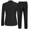 COOFANDY Men’s 2 Piece Suit Slim Fit One Button Tuxedo Jacket Pants for Wedding Prom Business(Black)