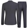 COOFANDY Men’s 2 Piece Suit Slim Fit One Button Tuxedo Jacket Pants for Wedding Prom Business(Deep Grey)