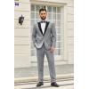 COOFANDY Men’s 2 Piece Suit Slim Fit One Button Tuxedo Jacket Pants for Wedding Prom Business(Light Grey)