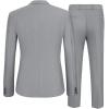 COOFANDY Men’s 2 Piece Suit Slim Fit One Button Tuxedo Jacket Pants for Wedding Prom Business(Light Grey)