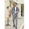 COOFANDY Men’s 2 Piece Suit Slim Fit One Button Tuxedo Jacket Pants for Wedding Prom Business(Light Grey)