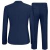 COOFANDY Men’s 2 Piece Suit Slim Fit One Button Tuxedo Jacket Pants for Wedding Prom Business(Navy Blue)