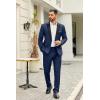 COOFANDY Men’s 2 Piece Suit Slim Fit One Button Tuxedo Jacket Pants for Wedding Prom Business(Navy Blue)
