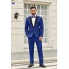 COOFANDY Men’s 2 Piece Suit Slim Fit One Button Tuxedo Jacket Pants for Wedding Prom Business(Royal Blue)