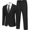 COOFANDY Men’s 2 Piece Suits Slim Fit Two Buttons Casual Blazer Jacket and Pants Set Tuxedo Suit for Wedding Prom Business(Black)
