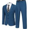 COOFANDY Men’s 2 Piece Suits Slim Fit Two Buttons Casual Blazer Jacket and Pants Set Tuxedo Suit for Wedding Prom Business(Navy Blue)