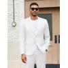 COOFANDY Men’s 2 Piece Suits Slim Fit Two Buttons Casual Blazer Jacket and Pants Set Tuxedo Suit for Wedding Prom Business(White)