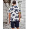 COOFANDY Men’s 2 Piece Summer Beach Outfits Tropical Short Sleeve Button Down Shirts and Shorts Hawaiian Vacation Sets(Coconut Tree-white)