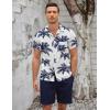 COOFANDY Men’s 2 Piece Summer Beach Outfits Tropical Short Sleeve Button Down Shirts and Shorts Hawaiian Vacation Sets(Coconut Tree-white)