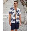 COOFANDY Men’s 2 Piece Summer Beach Outfits Tropical Short Sleeve Button Down Shirts and Shorts Hawaiian Vacation Sets(Coconut Tree-white)
