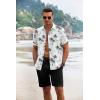 COOFANDY Men’s 2 Piece Summer Beach Outfits Tropical Short Sleeve Button Down Shirts and Shorts Hawaiian Vacation Sets(Island Blue)