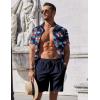 COOFANDY Men’s 2 Piece Summer Beach Outfits Tropical Short Sleeve Button Down Shirts and Shorts Hawaiian Vacation Sets(Navy – Floral)