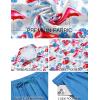 COOFANDY Men’s 2 Piece Summer Beach Outfits Tropical Short Sleeve Button Down Shirts and Shorts Hawaiian Vacation Sets(Pink Blue Leaf)