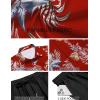 COOFANDY Men’s 2 Piece Summer Beach Outfits Tropical Short Sleeve Button Down Shirts and Shorts Hawaiian Vacation Sets(Red Tropical Leaf)