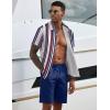 COOFANDY Men’s 2 Piece Summer Beach Outfits Tropical Short Sleeve Button Down Shirts and Shorts Hawaiian Vacation Sets(Stripe)