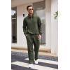 COOFANDY Men’s 2 Piece Track Suit Set Jogging Sweatsuit Workout Quarter Zip Suit(Army Green)