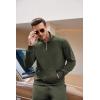 COOFANDY Men’s 2 Piece Track Suit Set Jogging Sweatsuit Workout Quarter Zip Suit(Army Green)