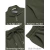 COOFANDY Men’s 2 Piece Track Suit Set Jogging Sweatsuit Workout Quarter Zip Suit(Army Green)