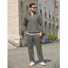 COOFANDY Men’s 2 Piece Track Suit Set Jogging Sweatsuit Workout Quarter Zip Suit(Gray)