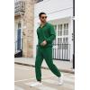 COOFANDY Men’s 2 Piece Track Suit Set Jogging Sweatsuit Workout Quarter Zip Suit(Green)