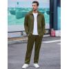 COOFANDY Mens 2 Piece Tracksuit Casual Sweatsuits Full Zip Track Suits Jogging Athletic Suit Sets(Army Green)