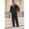 COOFANDY Mens 2 Piece Tracksuit Casual Sweatsuits Full Zip Track Suits Jogging Athletic Suit Sets(Black)