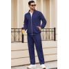 COOFANDY Mens 2 Piece Tracksuit Casual Sweatsuits Full Zip Track Suits Jogging Athletic Suit Sets(Blue Violet)