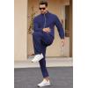 COOFANDY Mens 2 Piece Tracksuit Casual Sweatsuits Full Zip Track Suits Jogging Athletic Suit Sets(Blue Violet)