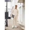 COOFANDY Mens 2 Piece Tracksuit Casual Sweatsuits Full Zip Track Suits Jogging Athletic Suit Sets(Cream)