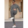 COOFANDY Mens 2 Piece Tracksuit Casual Sweatsuits Full Zip Track Suits Jogging Athletic Suit Sets(Dark Grey)