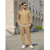 COOFANDY Mens 2 Piece Tracksuit Casual Sweatsuits Full Zip Track Suits Jogging Athletic Suit Sets(Khaki)