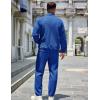 COOFANDY Mens 2 Piece Tracksuit Casual Sweatsuits Full Zip Track Suits Jogging Athletic Suit Sets(Sapphire Blue)