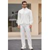 COOFANDY Mens 2 Piece Tracksuit Casual Sweatsuits Full Zip Track Suits Jogging Athletic Suit Sets(White)